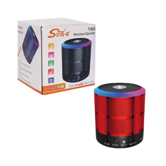Sing-e Portable Wireless Speaker WS-887 Red